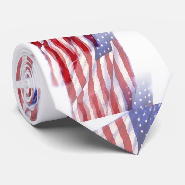 Pop Art US-amerikanische Flagge Krawatte (Gerollt)