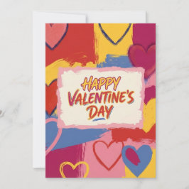 Pop-Art Valentine-Karten mit malerischer Note  Feiertagskarte