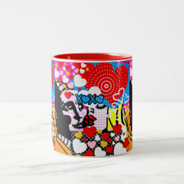 Pop Art Valentine Zweifarbige Tasse