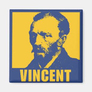 Pop Art Van Gogh   Magnet Carré de 2 pouces