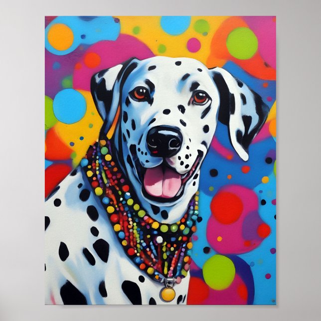 Pop Art Vibrannt Dalmatiner Poster (Vorne)