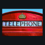 Pop Art Vintag London City Rote Telefonkabine Poster<br><div class="desc">Travel Art Fotos of Symbols of World's Famous Hauptstadt Cities - Symbole von London: Legendäre City Erinnerungen - London City Red Telefone Box</div>