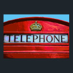 Pop Art Vintag London City Rote Telefonkabine Poster<br><div class="desc">Travel Art Fotos of Symbols of World's Famous Hauptstadt Cities - Symbole von London: Legendäre City Erinnerungen - London City Red Telefone Box</div>