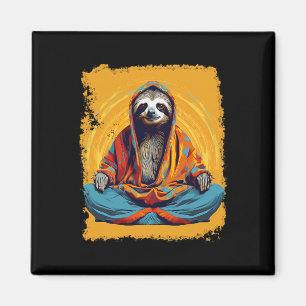Pop Art Vintage-Zoo-Tier Faultier Yoga Magnet