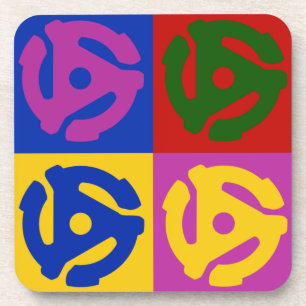 Pop Art Vinyl Record 45 RPM Einsatz Getränkeuntersetzer