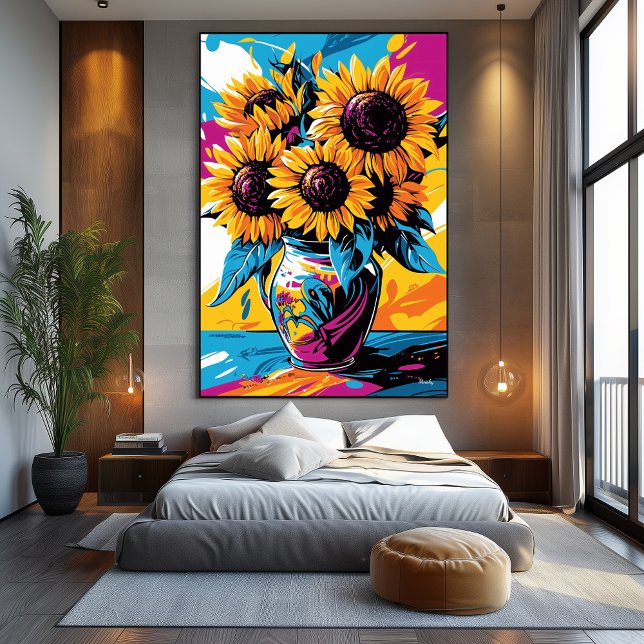 Pop Art Vision von Sonnenblumen Leinwanddruck (Von Creator hochgeladen)