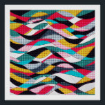 Pop Art Wave Poster<br><div class="desc">Dieses farbenfrohe Wellendesign besticht durch eine Touch Pop Art mit einem lustigen Wellenmuster.</div>