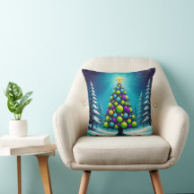 Pop-Art-Weihnachten mit Neon-Grün Blau Lila