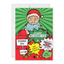 Pop Art Weihnachten Weihnachten Party Comic Einlad