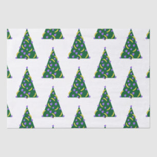 Pop Art Weihnachtsbaum mit Äpfeln und Bananen Seidenpapier