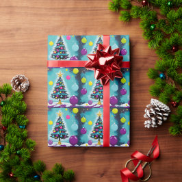 Pop Art Weihnachtslieder wie Farbige Ornamente Geschenkpapier