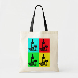 Pop-Art-Wein und Trauben-Kunst-Geschenke Tragetasche