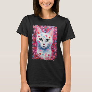 Pop-Art Weißer Katzenliebhaber T-Shirt