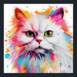 Pop Art White Persian Poster<br><div class="desc">Eine Sammlung abstrakter Kunstkatzen aus Pop</div>