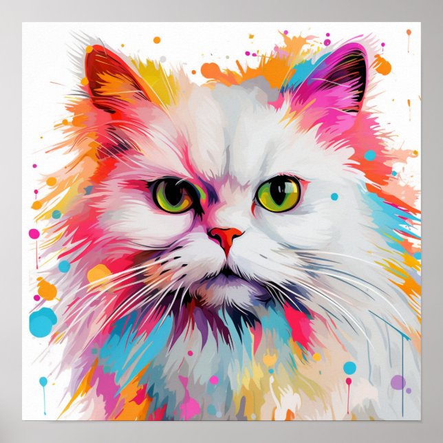Pop Art White Persian Poster (Vorne)