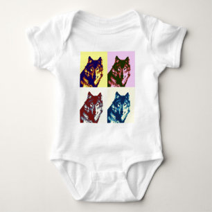 Pop-Art-Wolf Baby Strampler