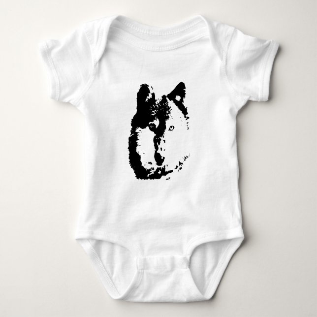 Pop Art Wolf Baby Strampler (Vorderseite)