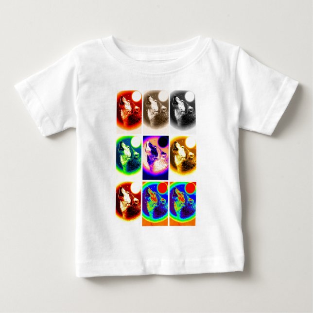 Pop Art Wolf Baby T-shirt (Vorderseite)