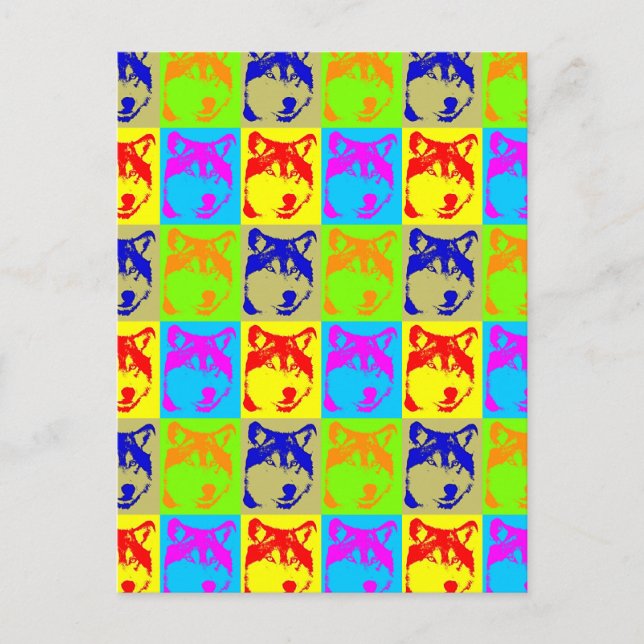 Pop Art Wolf Eyes Postkarte (Vorderseite)