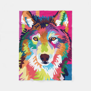 Pop Art Wolf Fleecedecke
