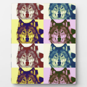 Pop Art Wolf Fotoplatte