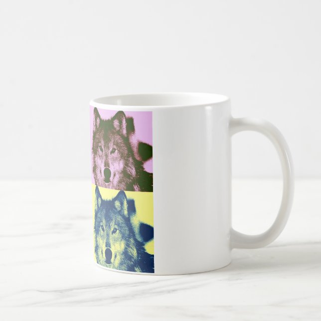 Pop Art Wolf Kaffeetasse (Rechts)