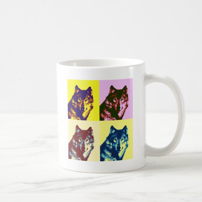 Pop Art Wolf Kaffeetasse (Rechts)