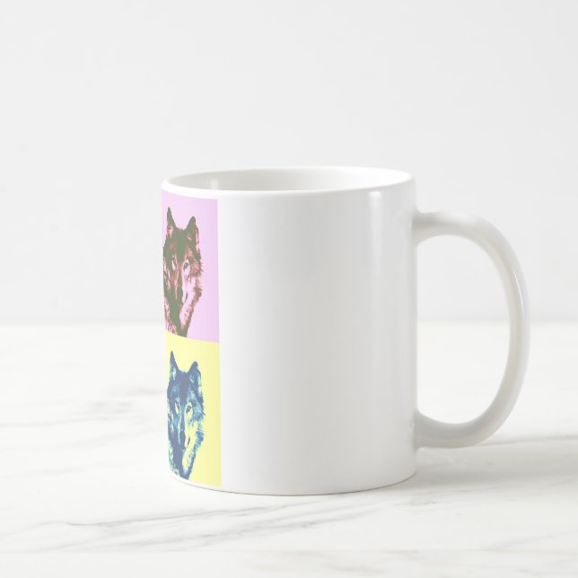 Pop Art Wolf Kaffeetasse (Rechts)