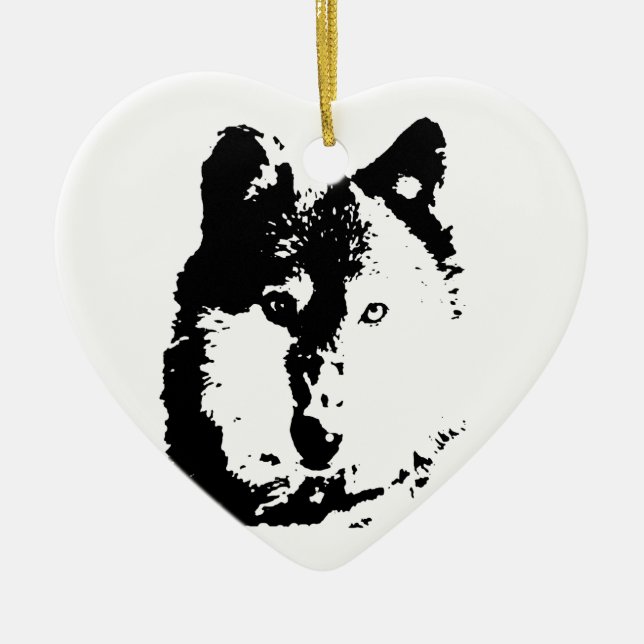 Pop Art Wolf Keramikornament (Vorne)