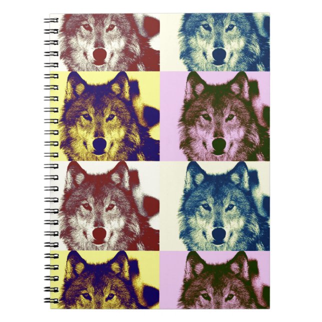 Pop Art Wolf Notizblock (Vorderseite)