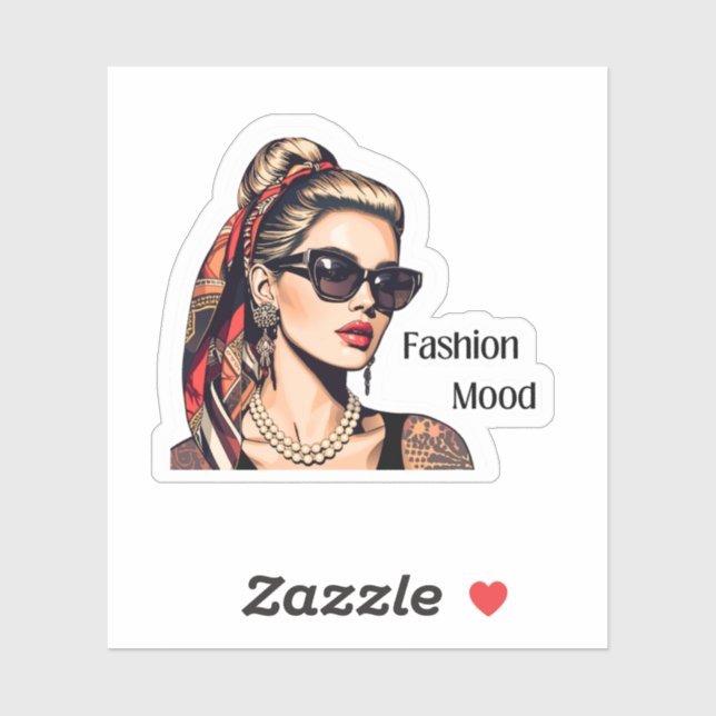Pop Art Woman  Fashion Mood Aufkleber (Blatt)