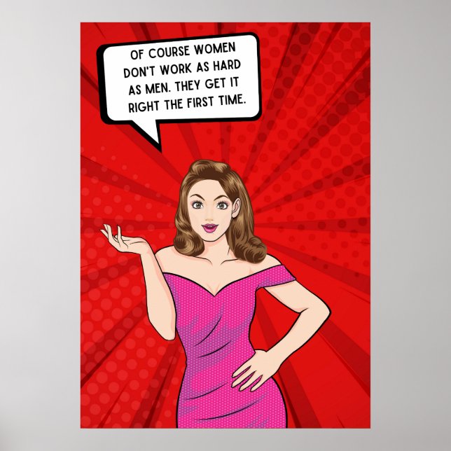 Pop Art Woman Funny Sassy Sarcastic Sprichwort Poster (Vorne)