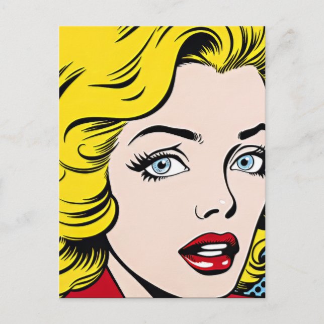 Pop Art Woman Postkarte (Vorderseite)