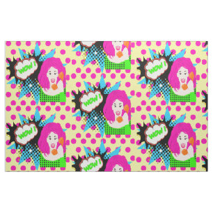 Pop Art WOW Girl on Phone Stoff