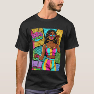 Pop Art Wow Melanin Frau Fängt Flüge Nicht Fühlen T-Shirt