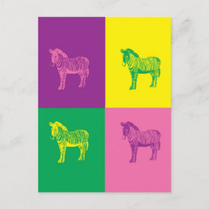 Pop Art Zebra Postkarte
