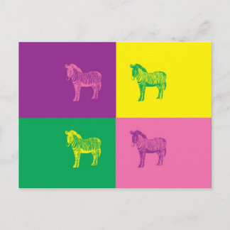 Pop Art Zebra Postkarte