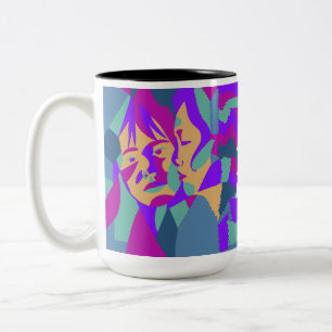 Pop Art Zwei Frauen 2 Seite Zweifarbige Tasse