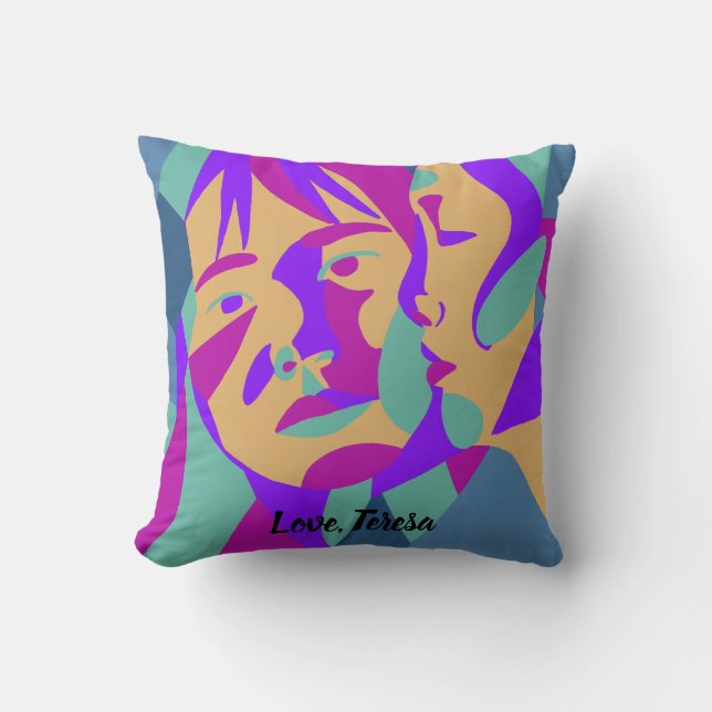 Pop Art | Zwei Frauen | Rumi Liebe Zitat Kissen (Vorderseite)