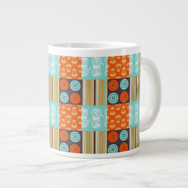 Pop-Artmuster - nähend Jumbo-Tasse (Vorderseite Rechts)