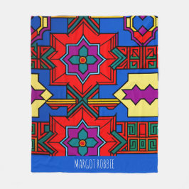 Pop auf Hexagon-Blume Red Blue Isometric Muster Fleecedecke