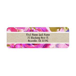 Pop aus rosa Lila Gold Moderne, trendige, florale 