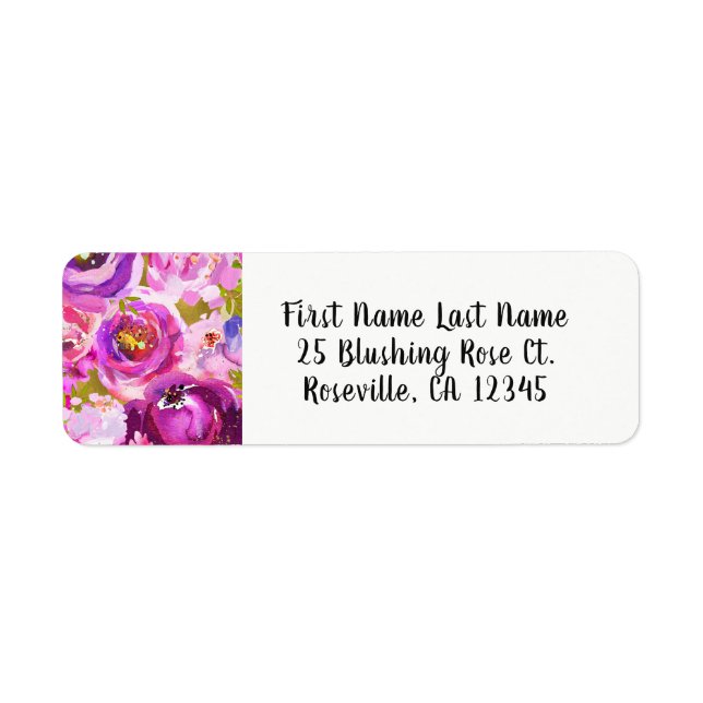 Pop aus rosa Lila Gold Moderne, trendige, florale  (Vorne)