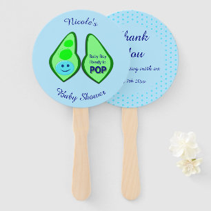 Pop Baby Boy Blue Pea Baby Dusche nach Maß Fächer
