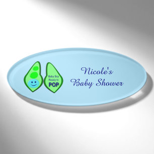 Pop Baby Boy Blue Pea Baby Dusche nach Maß Namenschild