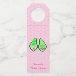 Pop Baby Girl Pink Pea Babydusche nach Maß Flaschenanhänger
