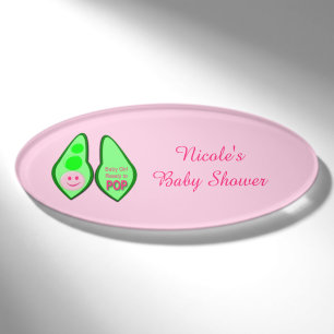 Pop Baby Girl Pink Pea Babydusche nach Maß Namenschild
