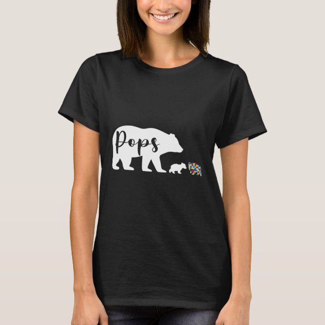 Pop Bear Autism Awareness Liebe Support Family Aut T-Shirt (Vorderseite)