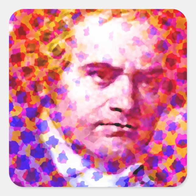 Pop Beethoven Quadratischer Aufkleber (Vorderseite)