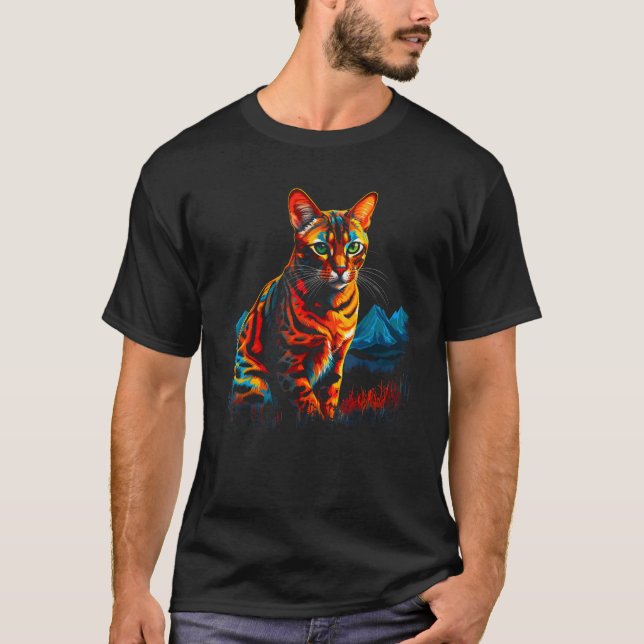 Pop Bengal Cat T-Shirt (Vorderseite)